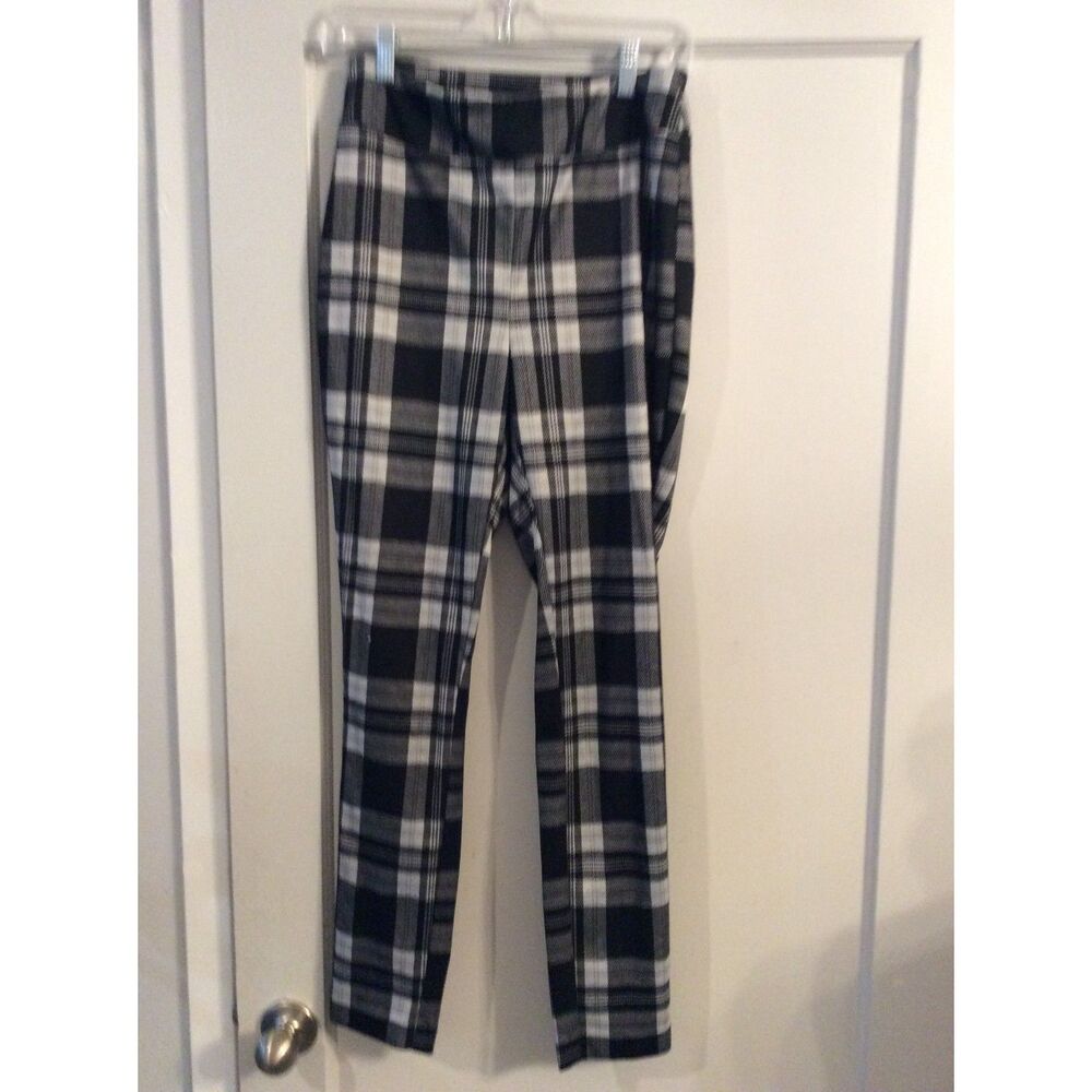 Bar III Checked black white leggings Medium M Stretchy